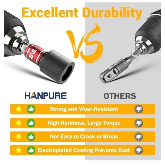 Socket Adapter Set Tools Impact Drill Adapter Extension Open Box - Picture 3 of 9